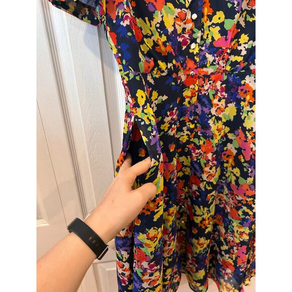 Julia Jordan Short Sleeve V-Neck Button Midi Dress Size 8 - Picture 6 of 10